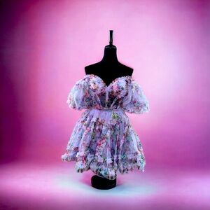 Sherri Hill Floral Off-Shoulder Prom Dress